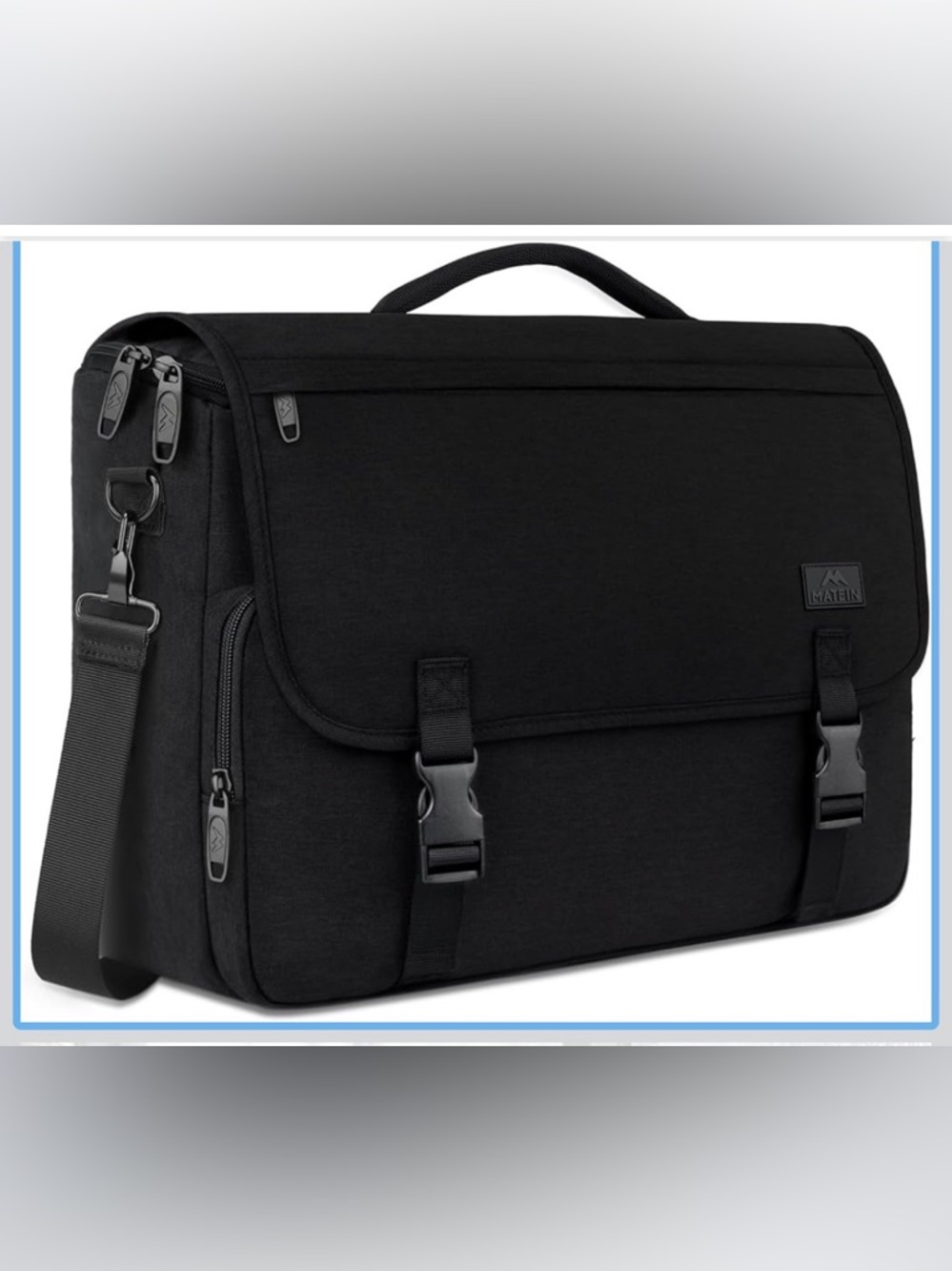 NWT Matein Messenger Crossbody Computer Bag Black 15.6" Shoulder Strap Work